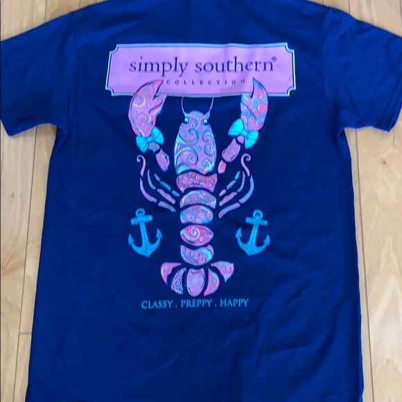 Simply Southern Tops - 🦞Navy Simply Southern T-shirt